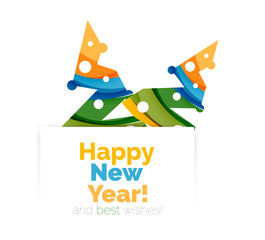 Christmas and New Year geometric banner with text