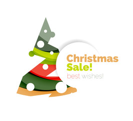 Christmas geometric abstract sale promo banner