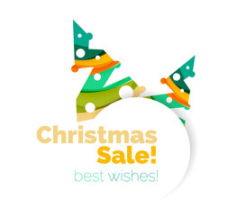 Christmas geometric abstract sale promo banner