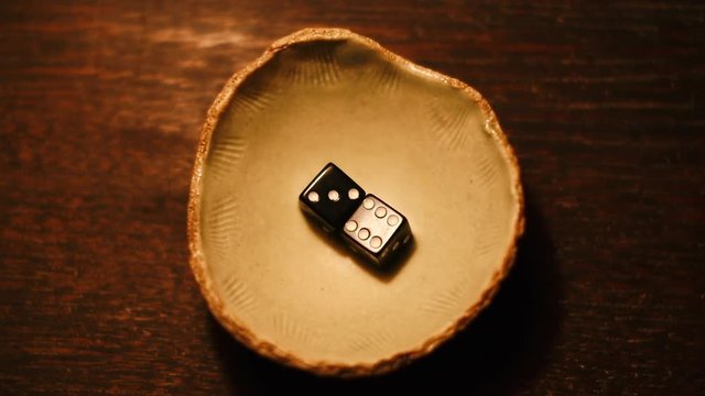 Cast dices into the ceramic bawl 3-6 to 6-6