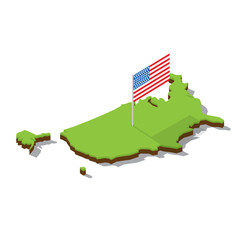 usa map with flag isometric © bobrik74