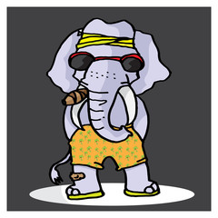 cute abstract elephant cartoon vector character
