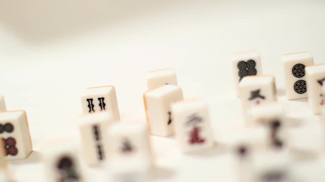 Mahjong pieces together Dolly around