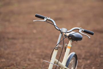 Fototapeta na wymiar Vintage bicycle detail at sunset