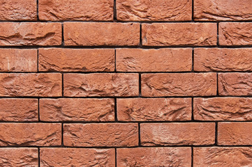 Old red brick wall background texture