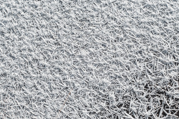 High angle view of snow texture, background with copy space