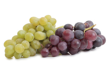 Fresh grapes on white background