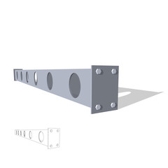 3d metal beam. Vector illustration.
