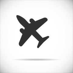 Obraz premium Airplane icon, plane front view , vector illustration