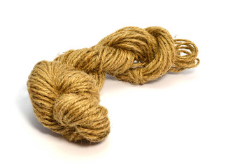 Hemp rope on white background