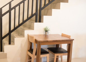 Interior of street coffee shop