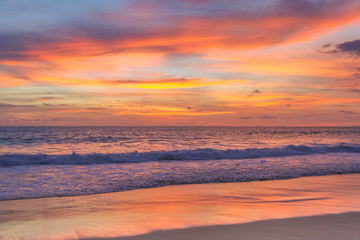 Fototapeta na wymiar Amazing sunset on the andaman sea, Phuket, Thailand