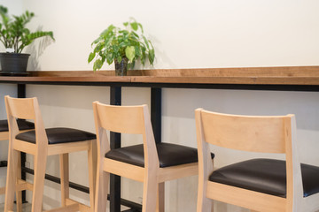 Interior of street coffee shop