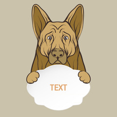 Dog vector and card template icon design, Dog illustration.