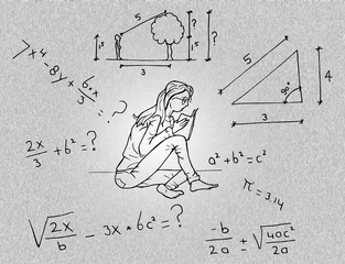 Foto auf Acrylglas Studente leert wiskunde © emieldelange
