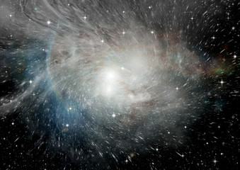 Stars, dust and gas nebula in a far galaxy