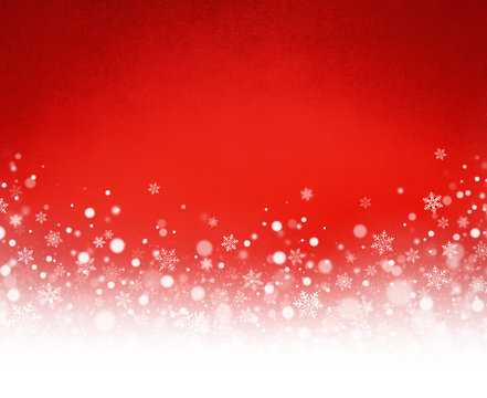Snowflakes on Christmas red background