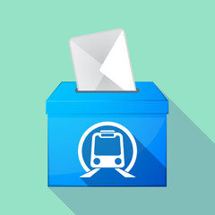 Long shadow ballot box with  a subway train icon
