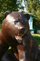 Sculpture Siberian bear at amusement Park