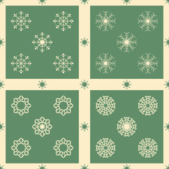 Christmas snowflakes seamless background. 