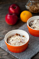 Orange and apple crumble