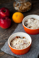 Orange and apple crumble