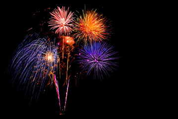 colorful fireworks -  beautiful colorful firework isolated displ