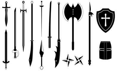 Medieval weapons set