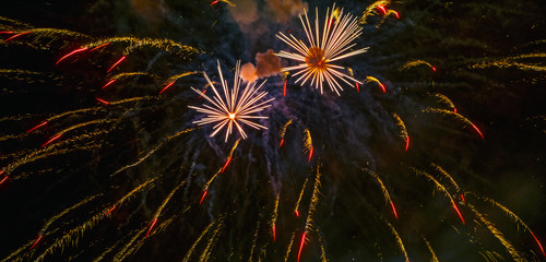 Holiday fireworks and smok on sky background © Roberto Sorin