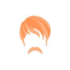 Hipster Male Hair and Facial  Style With Hippie Moustache