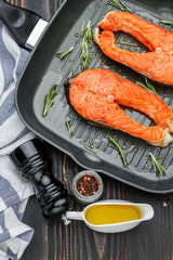 Crispy roasted salmon steak