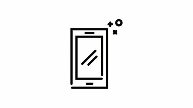 Mobile Phone 2D Outline Icon Animation