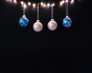 Bright christmas composition with balls and sample text