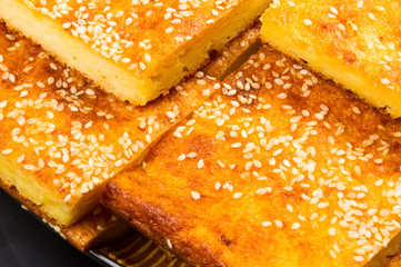 cheesecake with sesame seeds