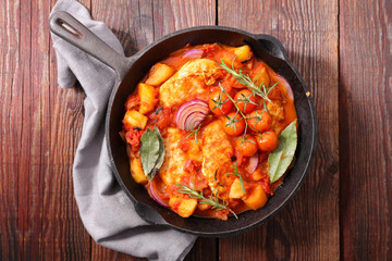 chicken fillet with tomato and rosemary