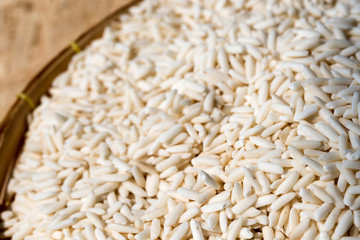 close up Rice on basket