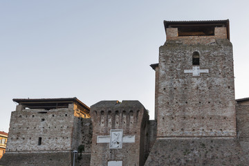 Obraz premium Walls of medieval Sigismondo Castle in Rimini, Italy.