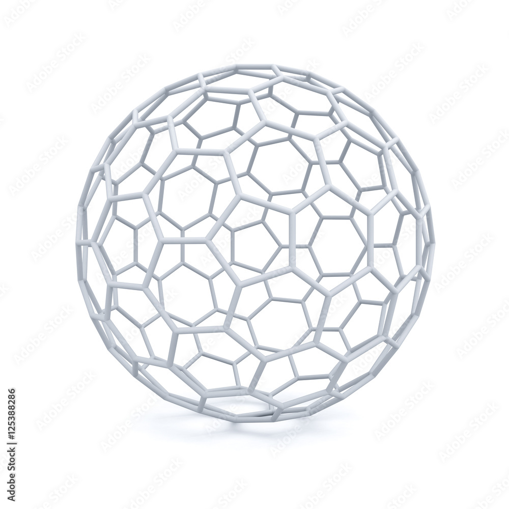 Aufkleber 3d white wireframe isolated over white background with shadow 3D rendering