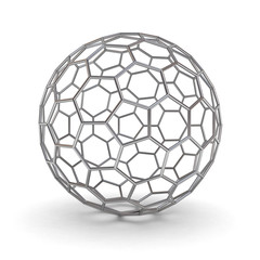 Naklejka premium 3d metal wireframe ball isolated over white background with shadow 3D rendering