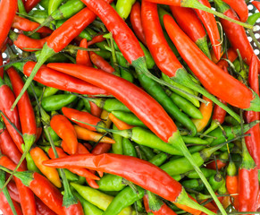 Red Chillies Background,Selective focus closeup view