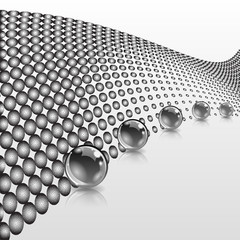 Abstract spheres with surface. Concept business design. Stipple dotted effect. Vector ilustration.