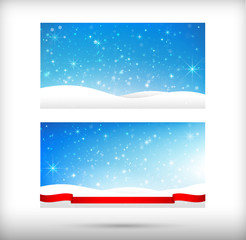 Collection of merry christmas card template with copyspace horiz