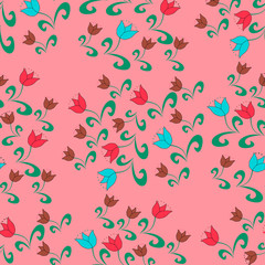 Fototapeta premium Seamless pattern with flower