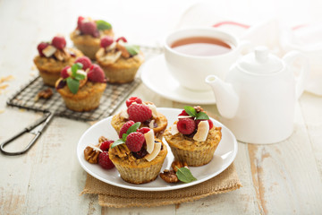 Homemade freshly baked oatmeal muffins