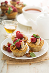 Homemade freshly baked oatmeal muffins
