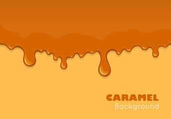 Vector caramel drips and flowing.