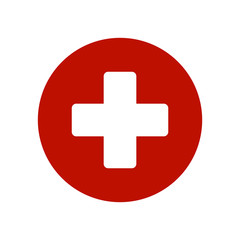 Red Medicine sign icon vector