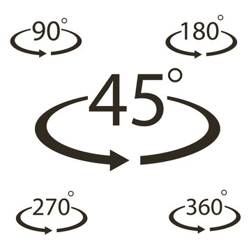 45-360 degree icon vector