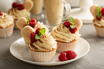 Tiramisu cupcakes with mascarpone cream