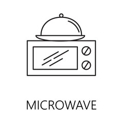 Microwave line icon.